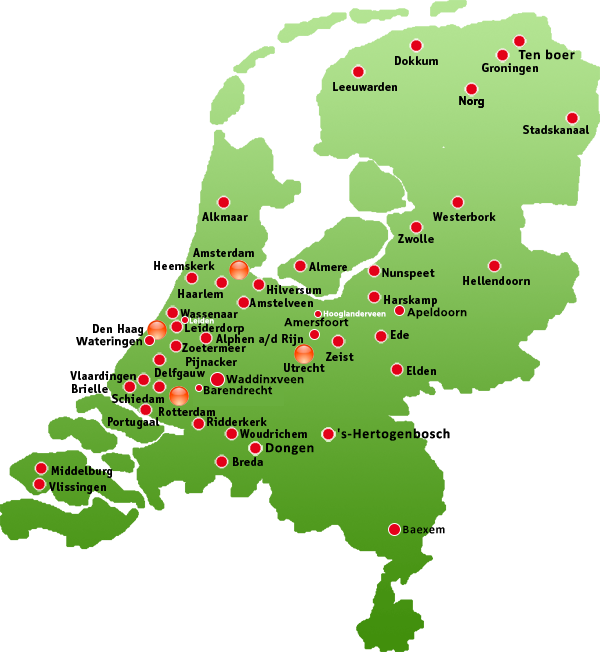 kaart van Nederland
